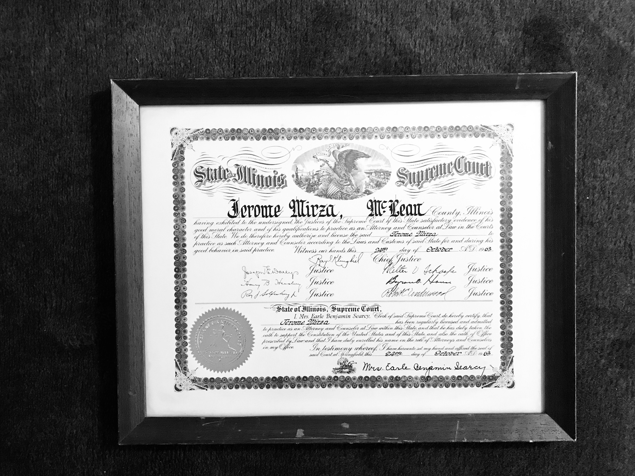 Jerome Mirza Certificate